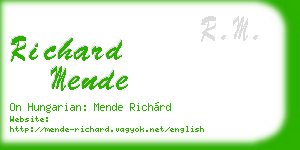 richard mende business card