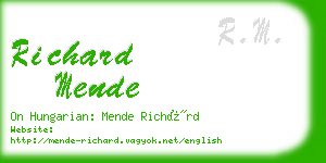 richard mende business card